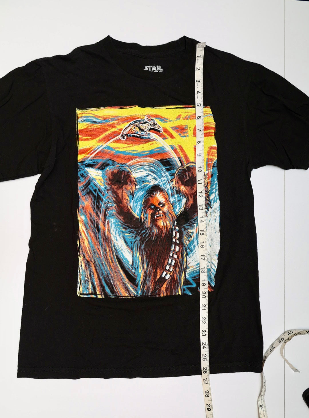 Star Wars Mad Engine Chewbacca "The Scream" Parody Graphic T-Shirt - Black, Size M