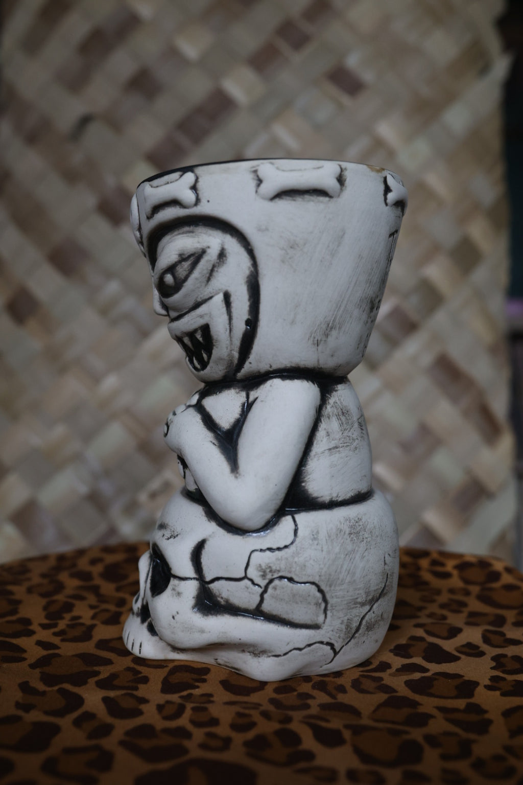 Tiki Mug Skully Totem Three Dots and a Dash Chicago Tiki Farm Flounder New