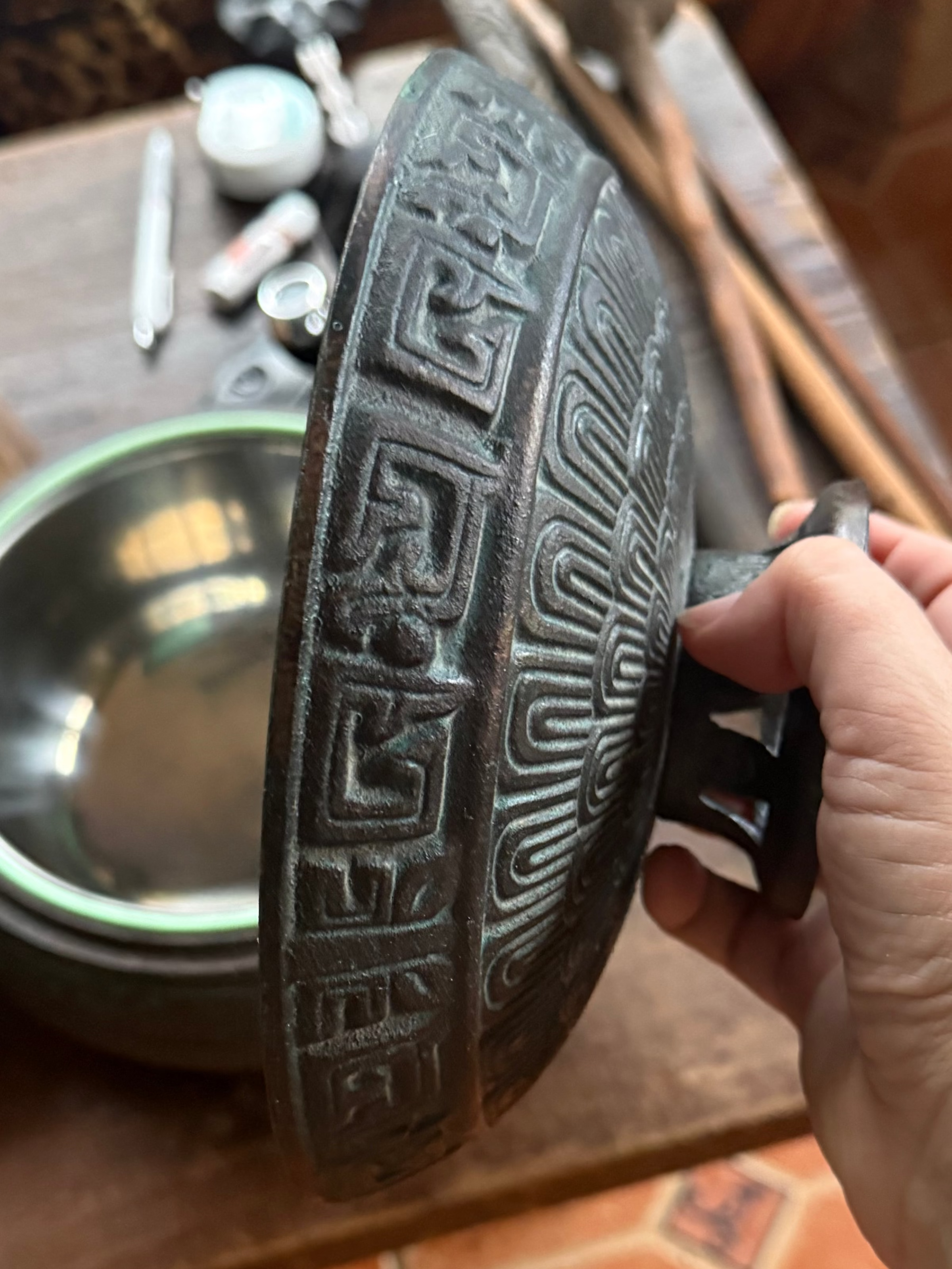 Vintage Mid-Century James Mont Style Chinese Archaic Censer Ice Bucket