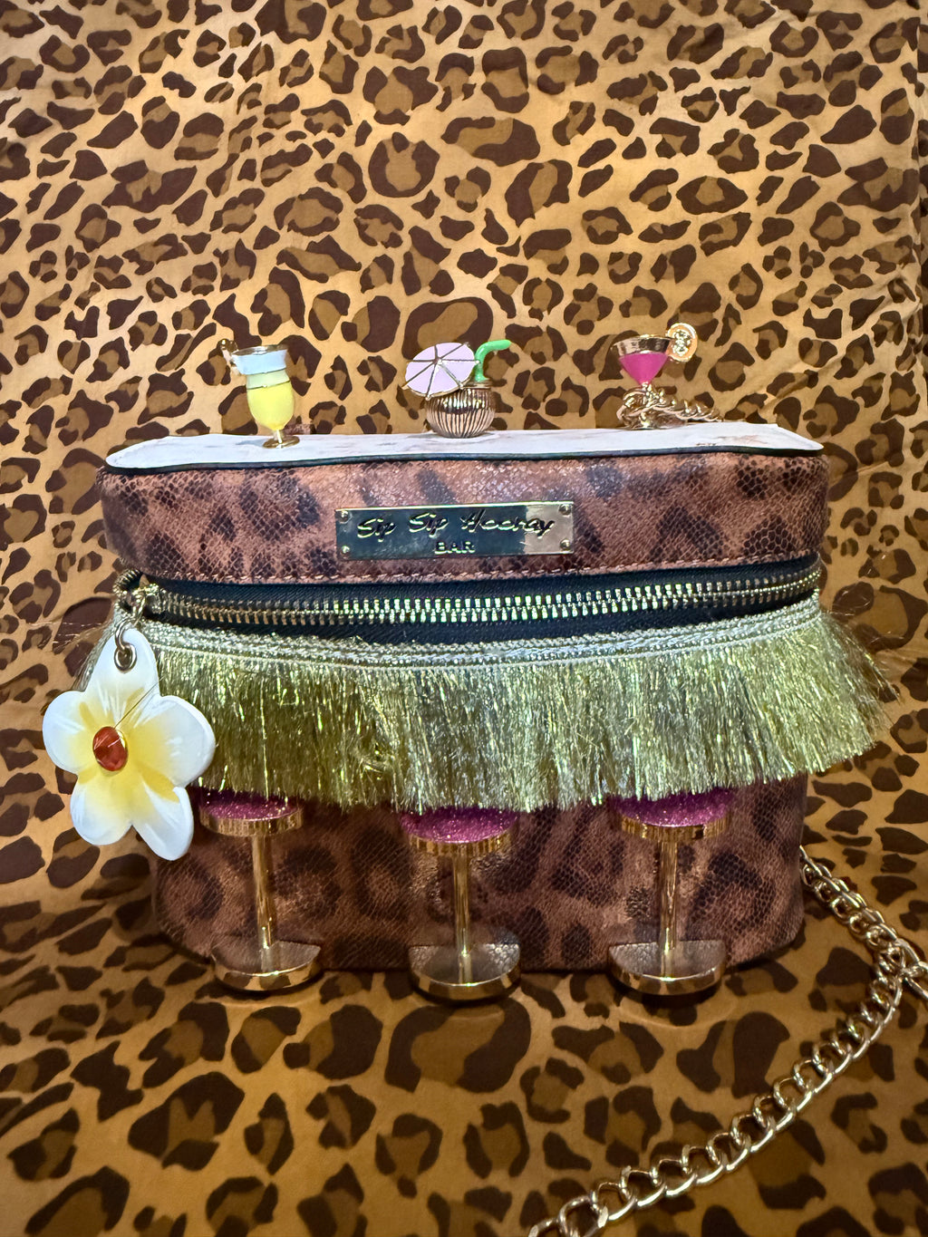 Betsey Johnson Sip Sip Hooray Tiki Bar Novelty Crossbody Handbag – Rare