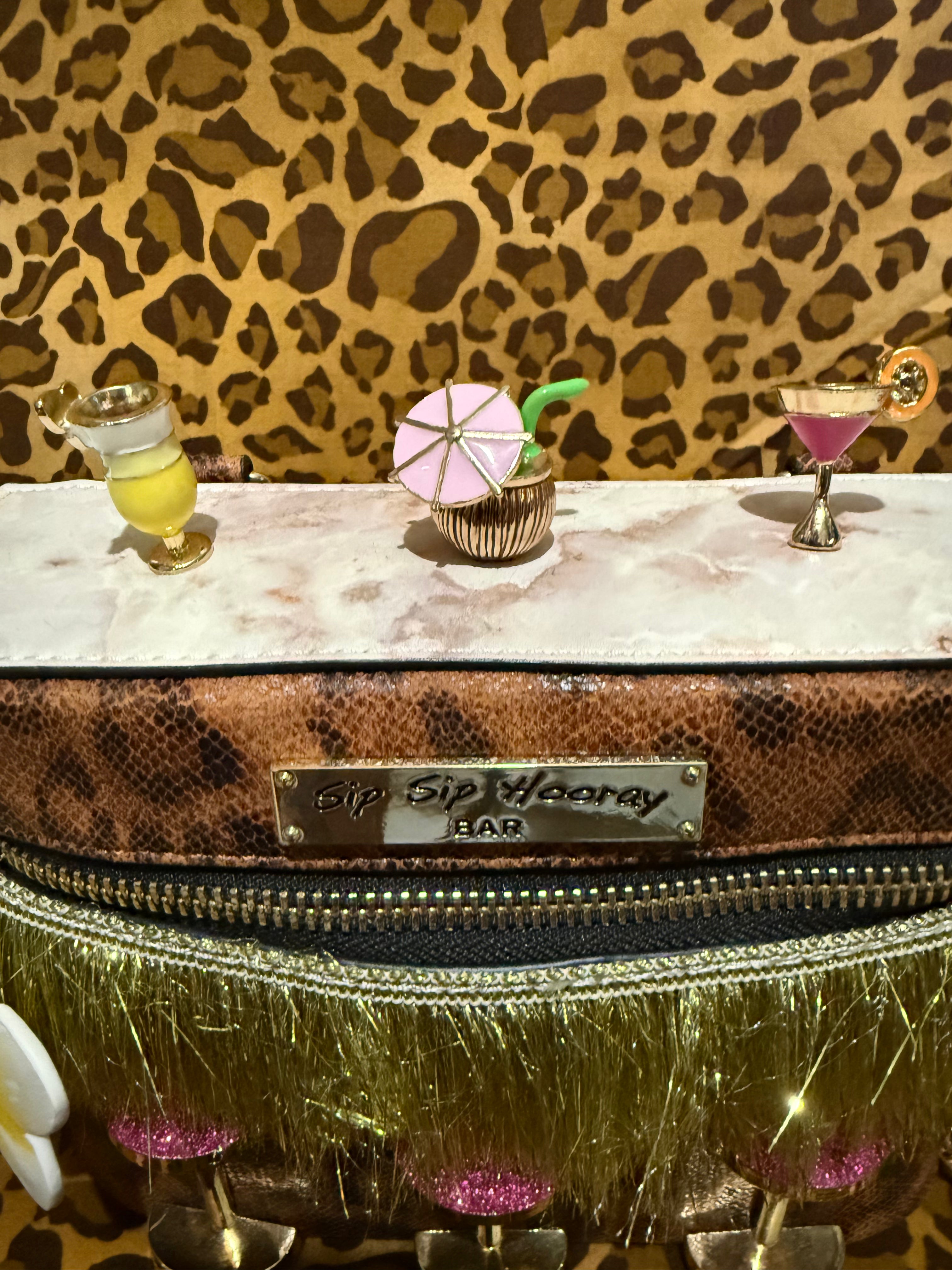 Betsey Johnson Sip Sip Hooray Tiki Bar Novelty Crossbody Handbag – Rare