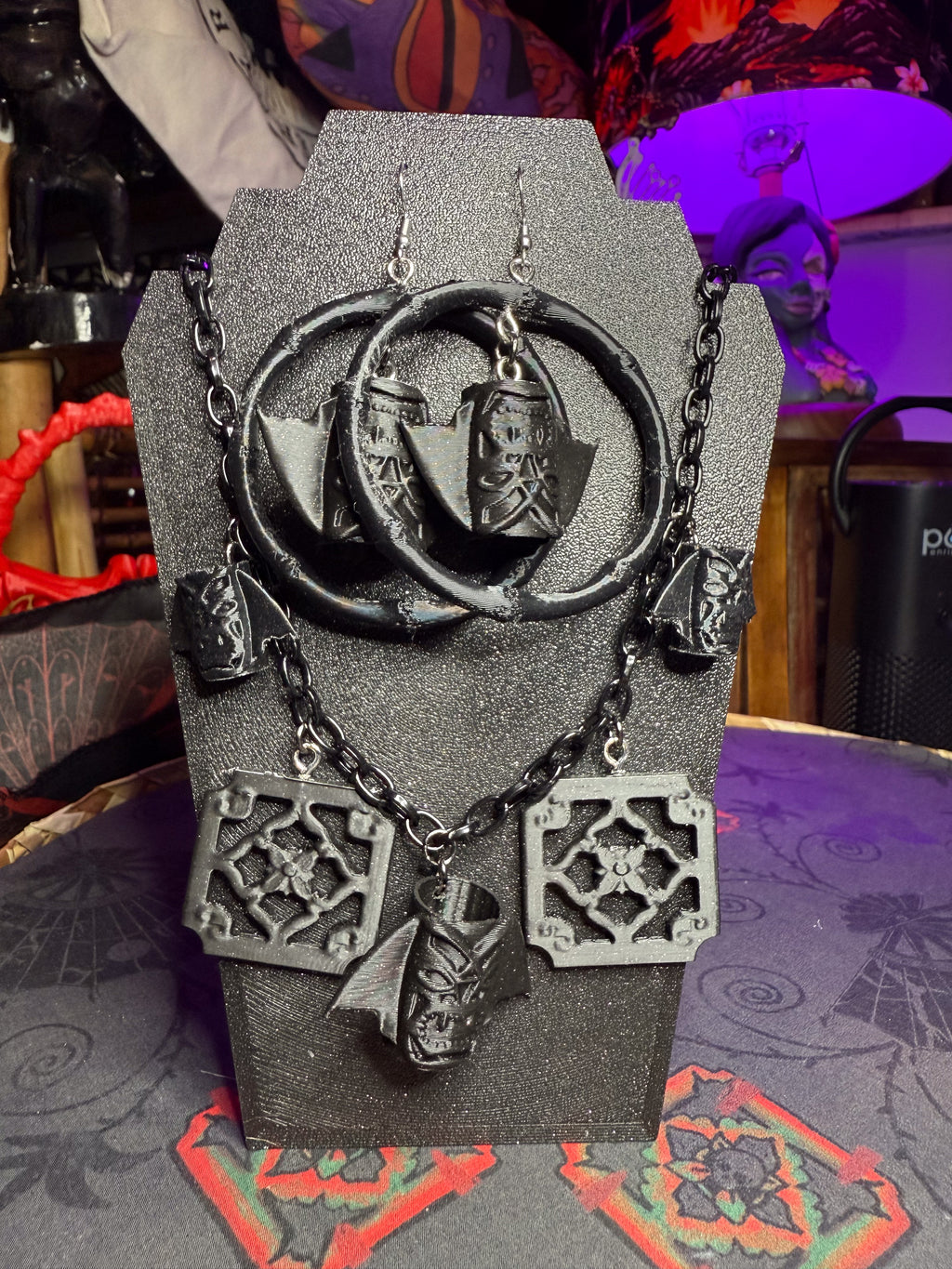 Tiki Goth Club Mug Charm Necklace