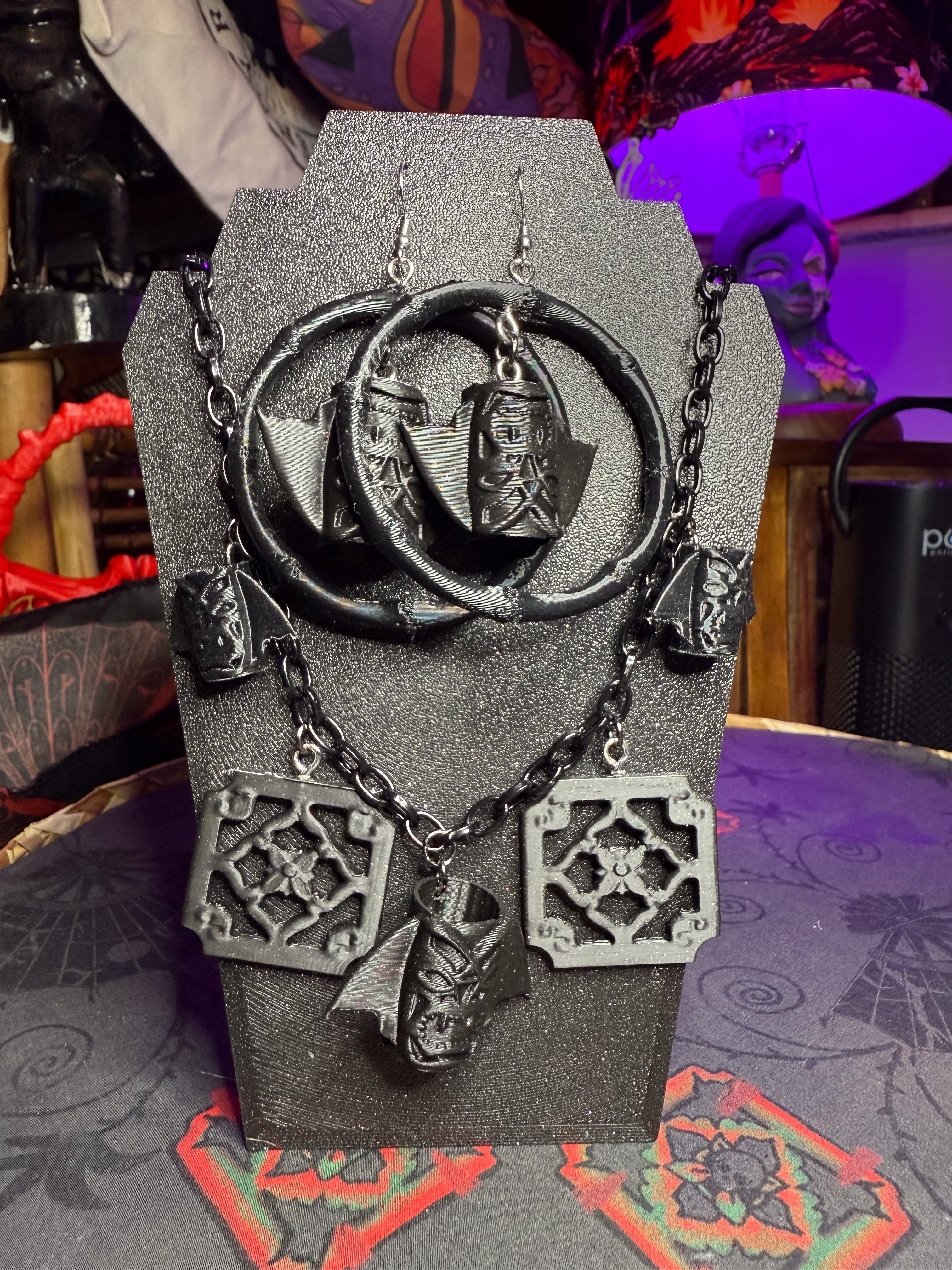 Tiki Goth Club Mug Charm Necklace